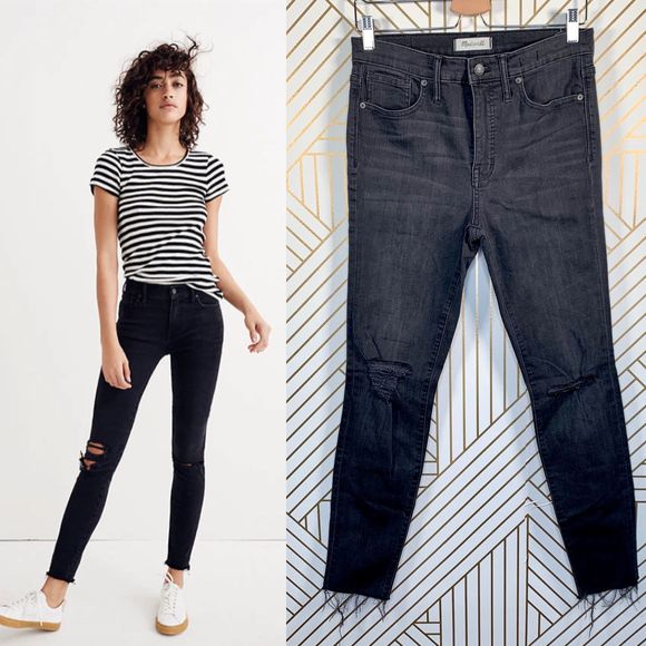 Madewell Denim - Madewell 9" Mid-Rise Skinny Jeans in Black Sea